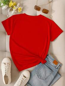 100% "Heart Of Love" T-Shirt - [Red] - View 4