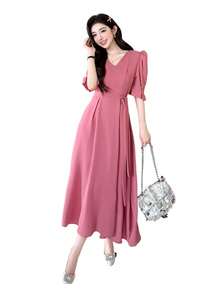 Women Long Dresses - ピンク - View 9