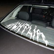 1pc Night Life Car Windshield Banner Sticker, Dark Style Decal Suitable For JDM Muscle Cars Rear Window, Gothic Car Exterior Decoration Accessory - A - View 6