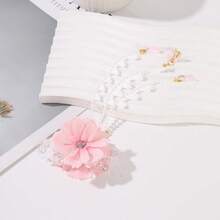 1pc Delicate Faux Tassel Flower Hair Clip, Bridal Headpiece Hair Accessory, Floral Hair Clip Suitable For Women, Versatile Vacay Beach Claw Clips - Multicolor - View 8