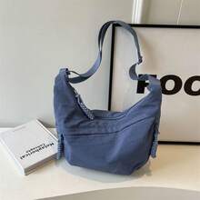 New Canvas Bag Women's Commuter Bag Messenger Dumpling Bag Large-Capacity Shoulder Bag - Army Green - View 4