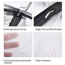 HomeClean Garment Bag Black Side Breathable Clear Full Zipper Bags for Clothes Storage 24'' x 48'' Black + Window - Ventana negra - Ver 4