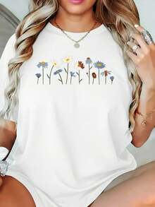 1 camiseta de algodón puro para mujer, moderna y a la moda, camiseta de algodón puro, deportiva, 180g, 100% algodón. - Blanco - Ver 1