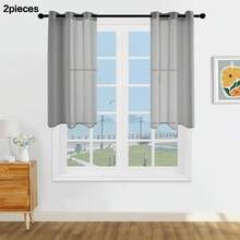 1 pieza y 2 piezas Cortinas transparentes/Cortinas con ojales/Múltiples colores disponibles/Cortinas translúcidas/Cortinas transparentes que filtran la luz/Cortinas transparentes delgadas universales para toda la casa, Cortinas transparentes decorativas para ventanas con atmósfera, Adecuadas para cortinas de sala de estar/dormitorio/cortinas decorativas, - Gris - Ver 26