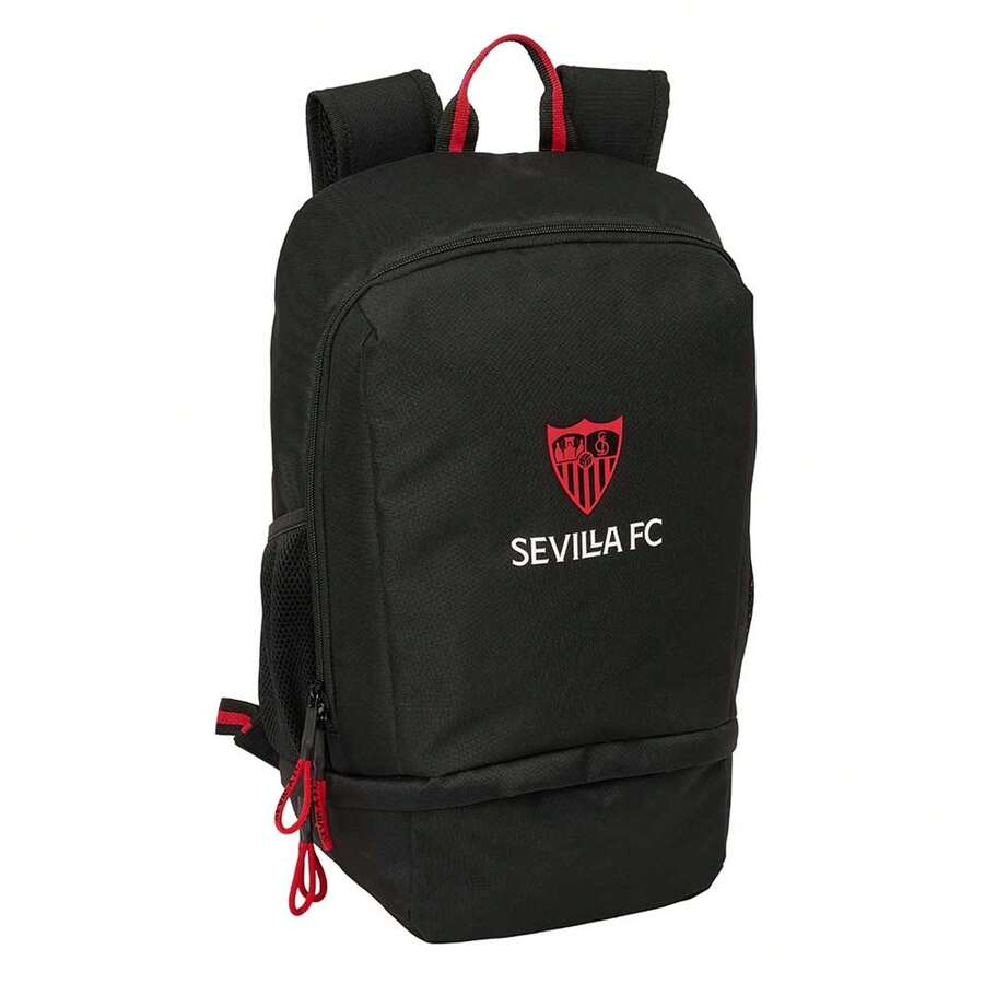 | Sevilla FC Unisex Shoe Backpack, Official License, Lower Compartment For Shoes With Zipper, Side Bottle Holder Pockets, Padded Back, One Size - Option 2 - View 1