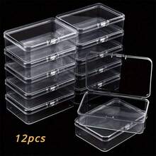 Bộ 12/8/5/3/1 hộp đựng trang sức dung tích lớn - Chất liệu nhựa trong suốt có nắp gập, thích hợp để sắp xếp các vật dụng nhỏ, đồ thủ công, trang sức và phụ kiện kim khí - Giải pháp lưu trữ bền bỉ và dễ sử dụng. - Hộp lưu trữ - Xem 12