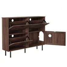 Narrow Shoe Cabinet With 3 Doors, With Shelf For Pet Toys, Shoe Rack, Shoe Storage, For Use In The Hallway. - Alami - View 7