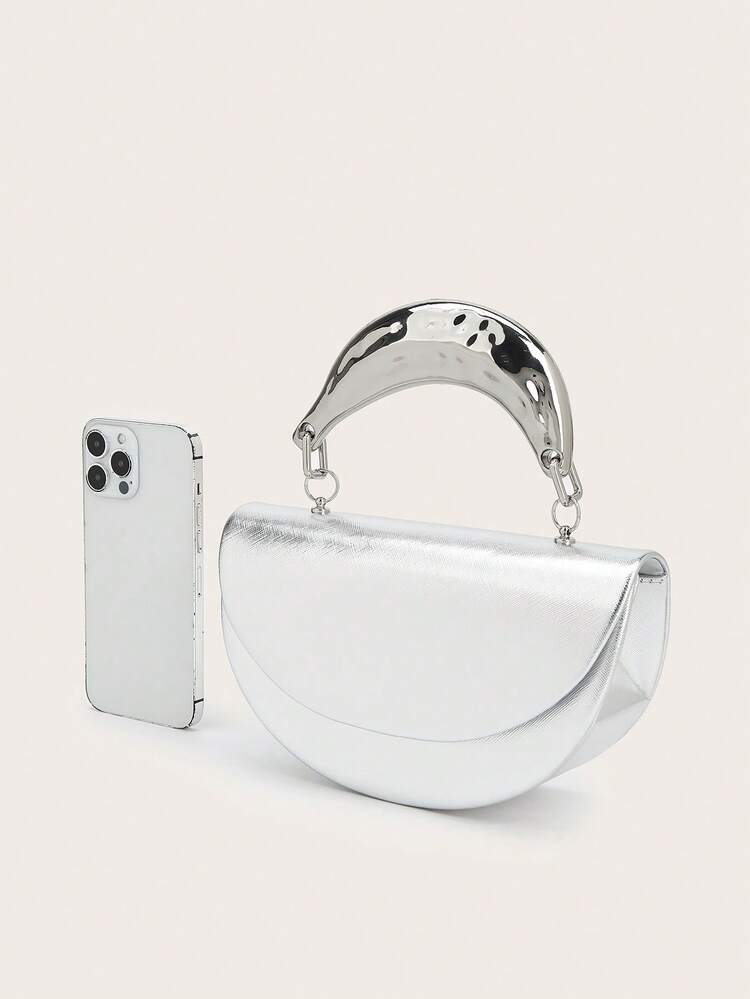 Elegant Women's Patent Leather Handbag, Minimalist Handbag With Chain, Lightweight And Luxurious Evening Bag, Perfect Birthday Gift For Girlfriend, Suitable For Parties. - 黑與白 - 查看 6
