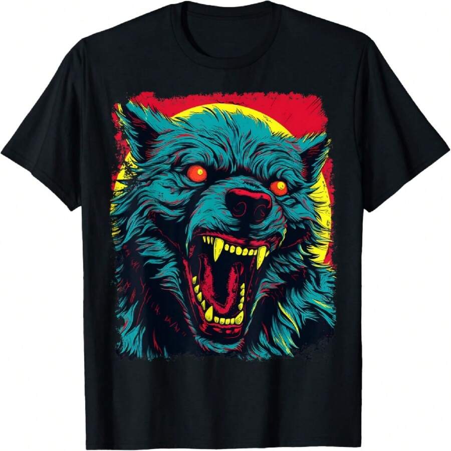 Werewolf Pop Art T-Shirt - Black - View 1