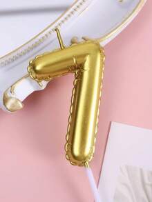 1pc Gold Floral Decorative Birthday Candle, Handpainted Birthday Number 0-9 Numeral Candles, Happy Birthday Cake Decor, Birthday Party Decoration, Princess Theme Celebration Candle - Golden Flowers - View 18