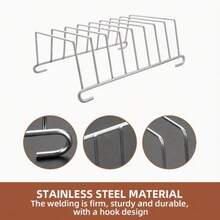 1pc Stainless Steel Bread Rack, Can Bake Multiple Slices Simultaneously - Air Fryer Accessory - Dishwasher , Rust-Resistant - Ideal For Baking Bread, Waffles & Storing Utensils - Suitable For Home Kitchen And Outdoor Cooking - Kitchen Essential - View 5