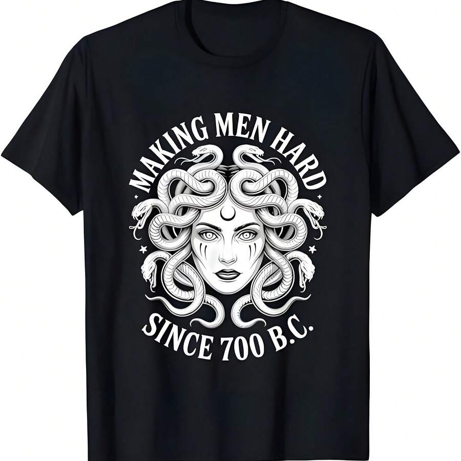 Medusa haciendo a los hombres duros desde 700 a.C. Camiseta de feministas divertidas Medusa - Negro - Ver 1