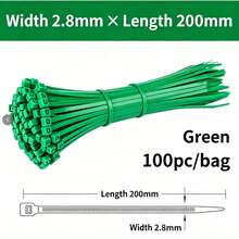 100pcs Gardening Tie Straps, Zip Ties, Plastic Wrap Plant Ties, Portable Gardening Cable, Gardening And Lawn Care - Multicolor - View 1