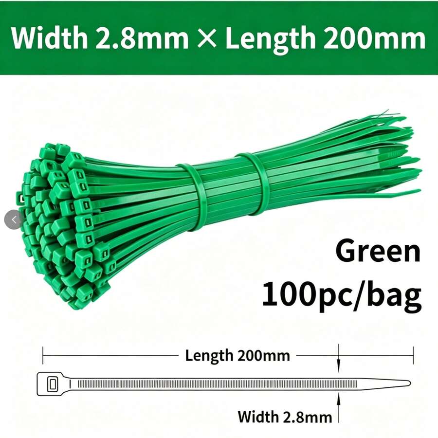 100pcs Gardening Tie Straps, Zip Ties, Plastic Wrap Plant Ties, Portable Gardening Cable, Gardening And Lawn Care - Multicolor - View 1