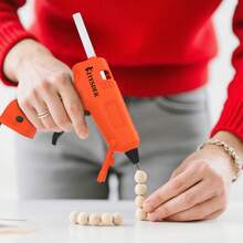 KITESDER Cordless/Corded/20 V High-Temperature Mini Hot Glue Gun Kit (Pack Of 1 Full Size Hot Glue Gun And 30 Sticks) , Easy Squeeze Trigger,For Detailed Crafting And DIY Projects - (Orange) Cordless Glue Gun - View 6