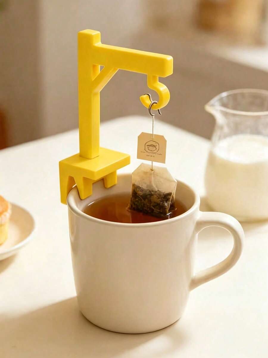 Creative Mini Crane Shaped Reusable Tea Bag Holder Hook, Suitable For 3-5mm Thick Cup Edges, Convenient For Hanging Tea Bags And Achieving Even Steeping, Practical Small Tool, Home Office Tea Lover Gift - Multicolor - View 1