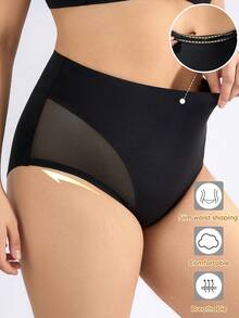 1pc Women High Waist Comfortable Shaping Seamless Slimming Bodysuit - Black - View 4