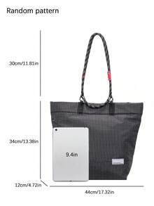 Tas Tangan Kotak-kotak Blok Warna Sederhana dan Modis, Tas Bahu Multifungsi Kapasitas Besar dengan Banyak Kantong yang Dapat Dipersonalisasi, Tas Tote Wanita Klasik Retro Populer dengan Estetika Tinggi, Cocok untuk Perjalanan Sehari-hari, Belanja, dll. - MultiWarna - View 7