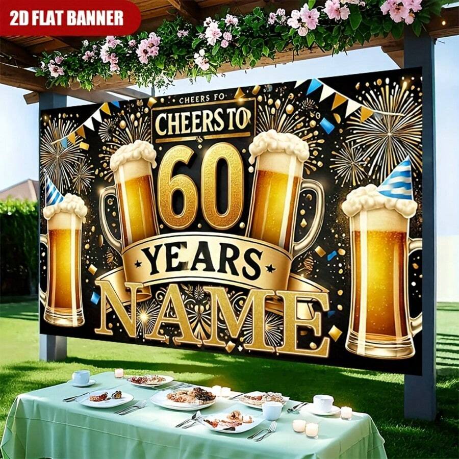 1pc Customizable Backdrop Decor, Suitable For Weddings, Personalized Photos, Ideal For Holiday Parties, Graduation Ceremonies, Home Decor And Studio Props, Holiday Celebration Wall Decoration Polyester Banner Decor