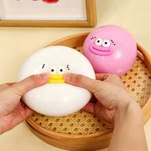 1pc Jumbo Smiling Face Fluffy Slime Fluid Stress Relief Ball6/10/12cm, Slow Rebound Putty Squeeze Anti-Stress Toy For Adults Teens Kids, Party Favor, Birthday Christmas Gift & All Occasions - 彩色 - 查看 5