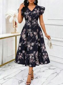 Women Midi Dresses - Black - View 4