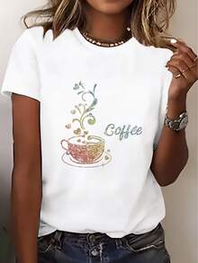 Blusa de manga corta para mujer - Cuello redondo, adecuada tanto para uso casual como formal, para viajes, playa y citas. |   Artículos esenciales lavables aáquina para el guardarropa de primavera y verano. |   Prenda versátil adecuada para vacaciones, regalos y uso diario - Camiseta unisex de algodón holgada de manga corta y cuello redondo estilo vintage urbano. - Blanco - Ver 7
