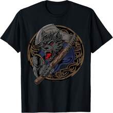 Wolf Viking Werewolf Berserker T-Shirt - 黑色 - 查看 1
