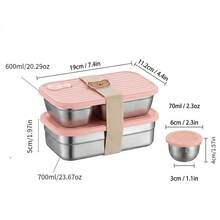 Multifunctional Portable 304 Stainless Steel Lunch Box, Fruit Salad Food Storage Container, Leak Proof Bento Box, Stackable Bento Lunch Box,Dishwasher Allowable, Suitable For Student And Adult Use In School, Office, Picnic,Travel, Back To School - Multicolor - View 17