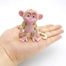 3D Printed Movable Joint Monkey Doll, Children's Intellectual Stress Relief Plush Doll, Realistic Animal Model Decor, Gift For Thanksgiving, Christmas - Apricot - View 7
