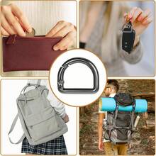 5pcs D-Ring Spring Snap Hooks, Suitable For Belts, Backpacks, Handbags, Wallets, Key Chains - Gun color - View 8