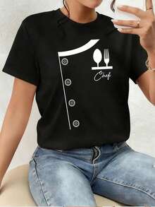 Camiseta de manga corta personalizada con estampado y fondo de color sólido, con modelos básicos y versátiles para el verano, y la versión holgada y ajustada es adecuada para diversas formas corporales. Tela de algodón suave y transpirable, agradable al tacto y transpirable, ideal para el verano, con estampados sencillos y a la moda, duradera, para viajes diarios, caminatas y citas, ocio y uso cotidiano, rentable. - Negro - Ver 7
