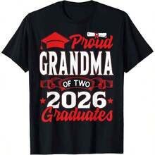 Orgulloso Abuelo de un Graduado de 2026, Camiseta para Familia Graduada de 2026, Ropa Cómoda para el Hogar, Moda Diaria, Ropa para Fiestas, Estilo Unisex, Camiseta de Regalo, Tallas S - XXXXL, Negra - Negro 22 - Ver 7