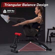 MERACH Ab Machine, Multi-Functional Adjustable Ab Trainer, Ab Workout Bench For Home Gym, Sit Up Machine For Abdominal, Exercise Chair For Full Body Workout - AB-black - View 8