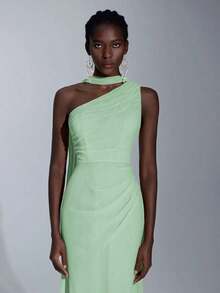 Women Midi Dresses - Mint Green - View 4