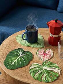 1pc (Random Style) Tropical Plant Acrylic Cup Coaster, Practical & Stylish, Heat-Resistant, Easy To Clean Acrylic Coaster - Random Style - View 4