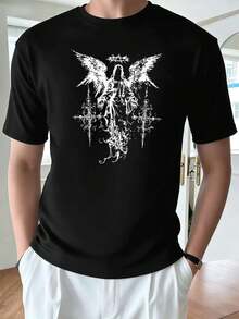 Men Plus Size T-Shirts - Black - View 2