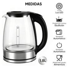 1.8L Glass Electric Kettle With LED Light And Automatic Shut-Off – Electric Teapot For Coffee And Tea - View 8