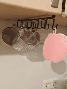 6-Hook Storage Rack, Iron Cabinet Hanging Rack, Kitchen Use, Multi-Functional Hooks, Wardrobe Organizer Rack, Drill-Free Self-Adhesive Kitchen Hooks - Multicolor - View 8