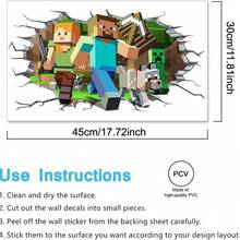 Pegatina de pared extraíble de PVC de Minecraft Escape, decoración del hogar, fiesta, regalo de cumpleaños - Multicolor - Ver 4