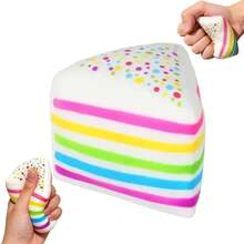 Dumpling Squishy Rainbow Layer Cake Toy Dessert Soft Toys For Teens & Adults Fun Novelty Gift For Birthdays Squish Dumplings - 多色的 - 查看 4