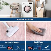 1Pcs Room Decor Modern Washable Scalloped Border Solid Pink Area Rug For Living Room Indoor Bedroom Foldable Floor Mats, Soft Low Pile Non Shedding Carpets For Offices Non-Slip Runner For Hallway Dorm - Baby Pink - View 9