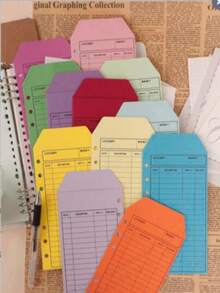 12Pcs Vintage Kraft Paper Budget Envelopes, Colorful Cash Saving Envelopes With Expense Tracking Sheets, European Style Money Organizer For Personal Financial Management - Multiple Styles - View 11