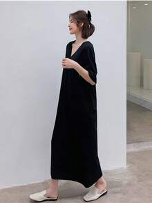 Women Midi Dresses - Black - View 8