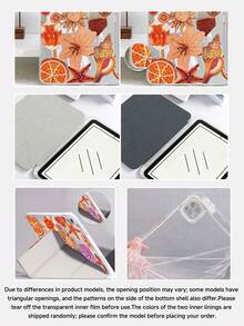 珍珠刺繡百合花與貝殼圖案平板電腦保護殼,相容於 iPad Air 8 (M4) 2026 (11吋) / 2026 (13吋)、9.7/10.2/10.5/10.9/12.9/Pro 11/A16、第10代,適用於 Kindle Paperwhite 第12代 2024、Kindle (第11代 - 2024年上市),柔軟防摔、智慧休眠喚醒功能、Y型折疊平板電腦保護殼、多角度觀看 - 彩色 - 查看 7