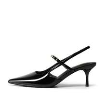Mary Jane Shoes Women Kitten Slingback Pointed Closed Toe Heels Dress Party Casual Comfortable Pumps Shoes - 黑色 - 查看 5