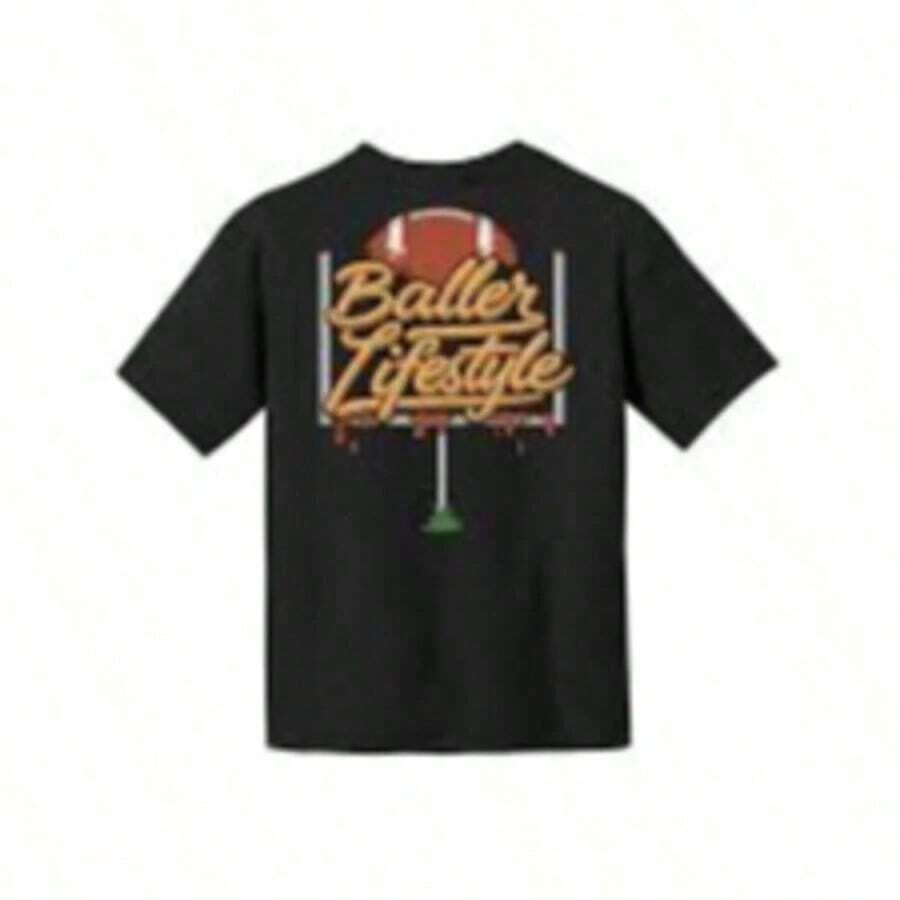 New 2026 Print T-Shirt, Baseball Style T-Shirt For Boys - Black With Yellow And Green Graphic Print, Breathable Casual Crew Neck T-Shirt For Spring/Summer, Perfect Gift For Young People, Baseball T-Shirt, Comfortable Fit, Comfortable And Fashionable, Multifunctional, Cute And Soft, Interesting Pattern, Summer T-Shirt, Suitable For Parties And Daily Outdoor Activities, Christmas And Festival Gifts. Soft, Breathable Fabric, 100% Cotton, Graphic T-Shirt For Women For Everyday Wear. - 黑色 1 - 查看 1