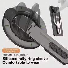 Multifunctional Foldable Phone Stand, 360° Rotatable Dual-Sided Magnetic Holder With Press Release Button, Innovative Magnetic Mount, Universal Phone Bracket For Office & Sports Use - Multicolor - View 7