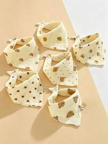 Bộ 6/4/2 yếm ăn bằng cotton cho bé, yếm thấm nước dãi. - Nhiều màu - Xem 10