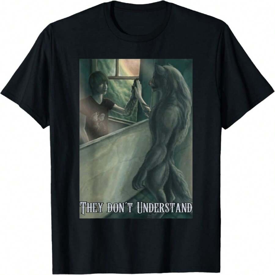 Werewolf Ripping Meme Alpha Wolf Werewolf Literally Me T-Shirt(3) - Negro - Ver 1