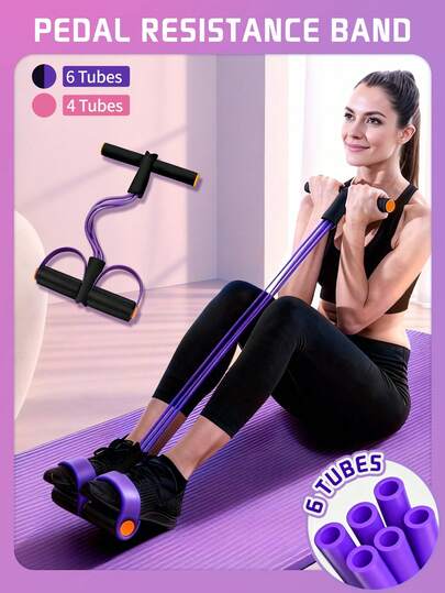 6 piezas Bandas de resistencia de yoga elásticas - Material de PVC morado, adecuadas para entrenamiento de Body completo, entrenamiento de músculos centrales, ejercicios de brazos y piernas, práctica de remo y uso con equipos de fitness - Opciones disponibles en morado y rosa. Ideal para deportes, gimnasio y entrenamientos en casa. Categoría de producto: Accesorios de fitness, bandas de fitness elásticas, ayudas para la pérdida de peso, equipos de Pilates y bandas de resistencia.